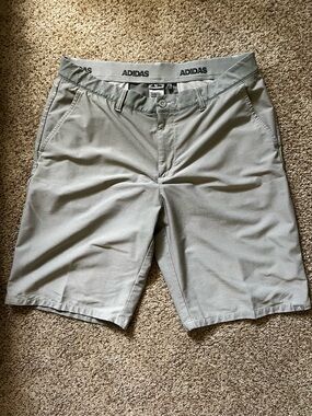 adidas Men's Light Gray Athletic Golf Shorts